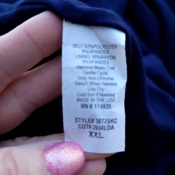 SO COOL, INC. ♡ Super Sweet 'n Extremely Soft Navy Lined Stretchy Mini Skirt XXL - Picture 9 of 9